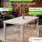Стол пластмассовый для дачи прямоугольный айвори