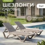 Шезлонги для дачи садовые пластиковые комплект 2 штуки